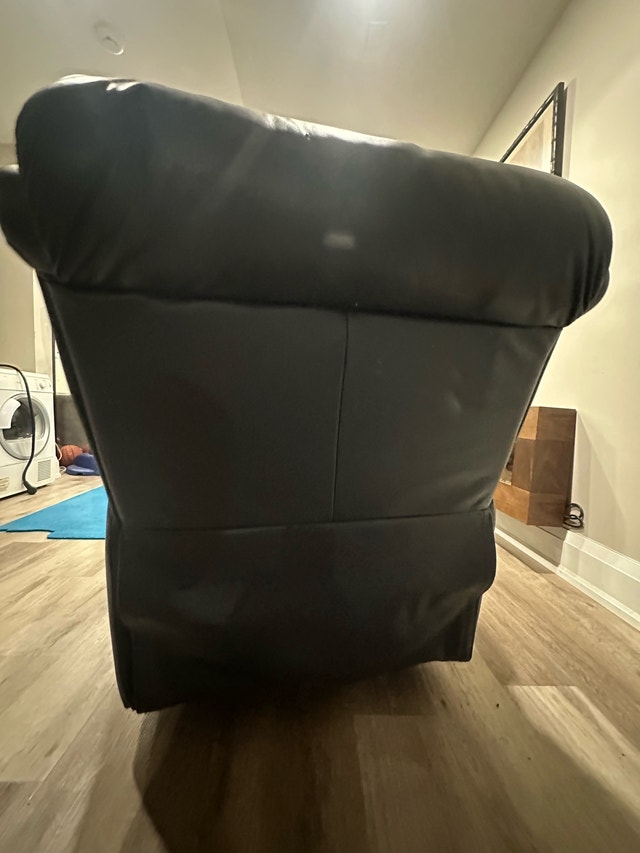 Navy Blue Leather Recliner Chair - photo 3