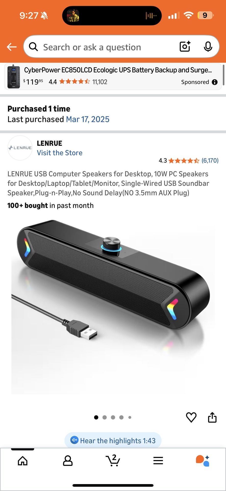 Lenure PC USB Speaker 10W - photo 4