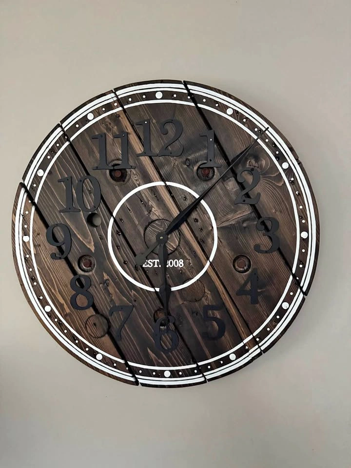 Handmade Real Wood Wall Clock – 26” Diameter