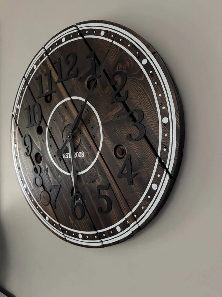 Handmade Real Wood Wall Clock – 26” Diameter - photo 2