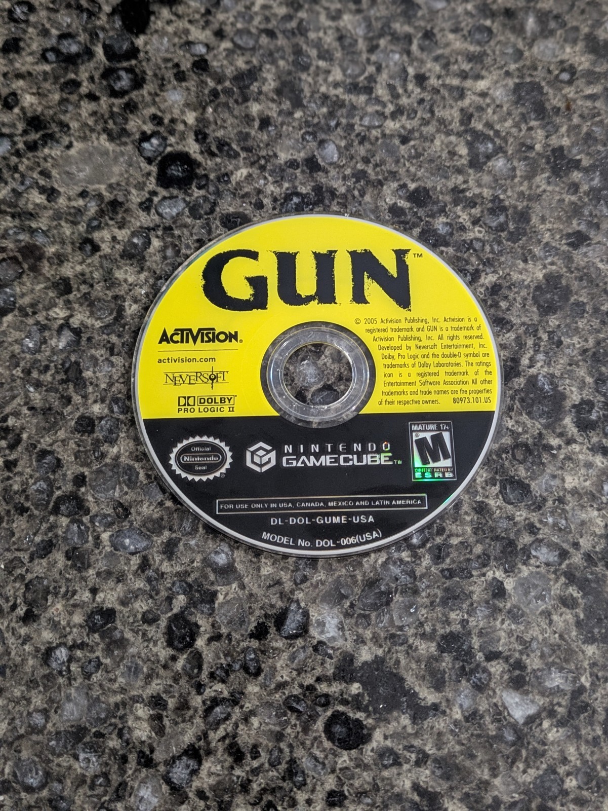 Gun (Nintendo GameCube, 2005) Disc Only Tested Working