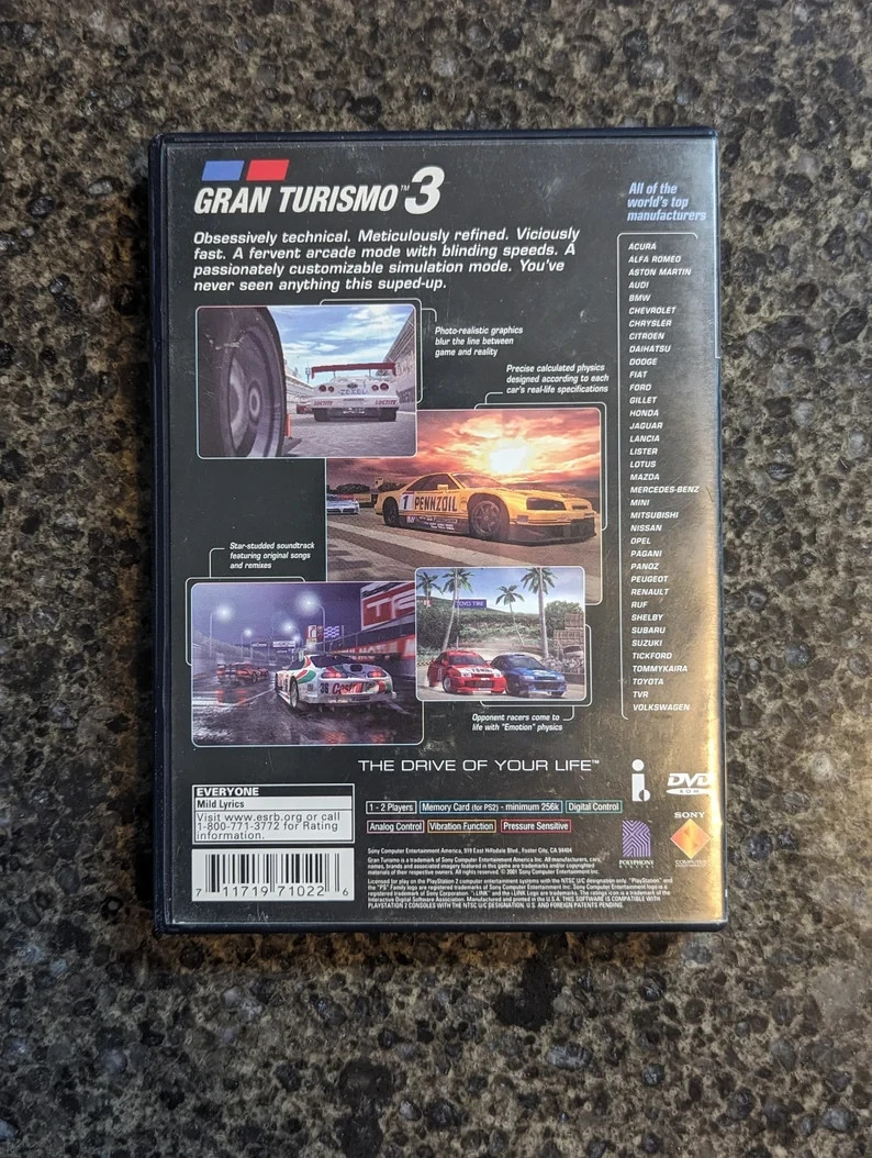 Gran Turismo 3 A-Spec (Black Label) PS2 - Complete In Box - photo 4