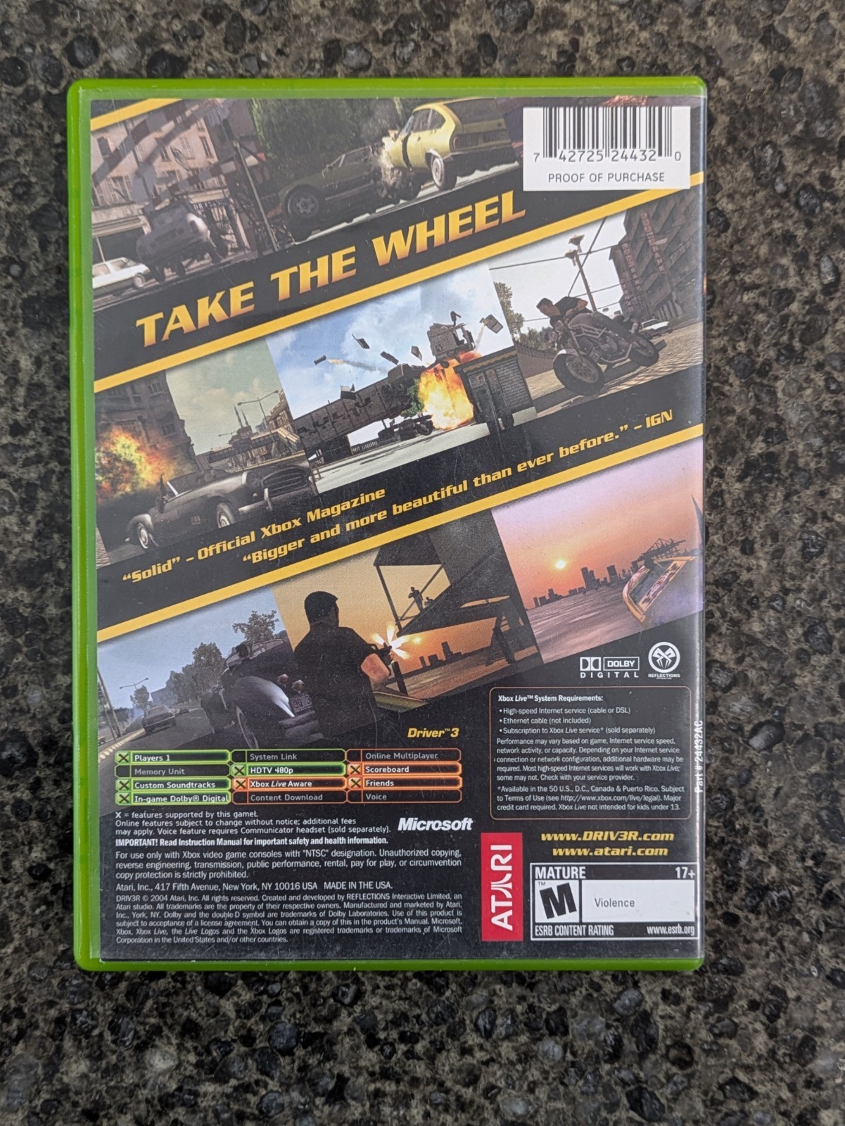 Microsoft XBOX Driver 3 - Complete Game CIB - Atari - photo 4