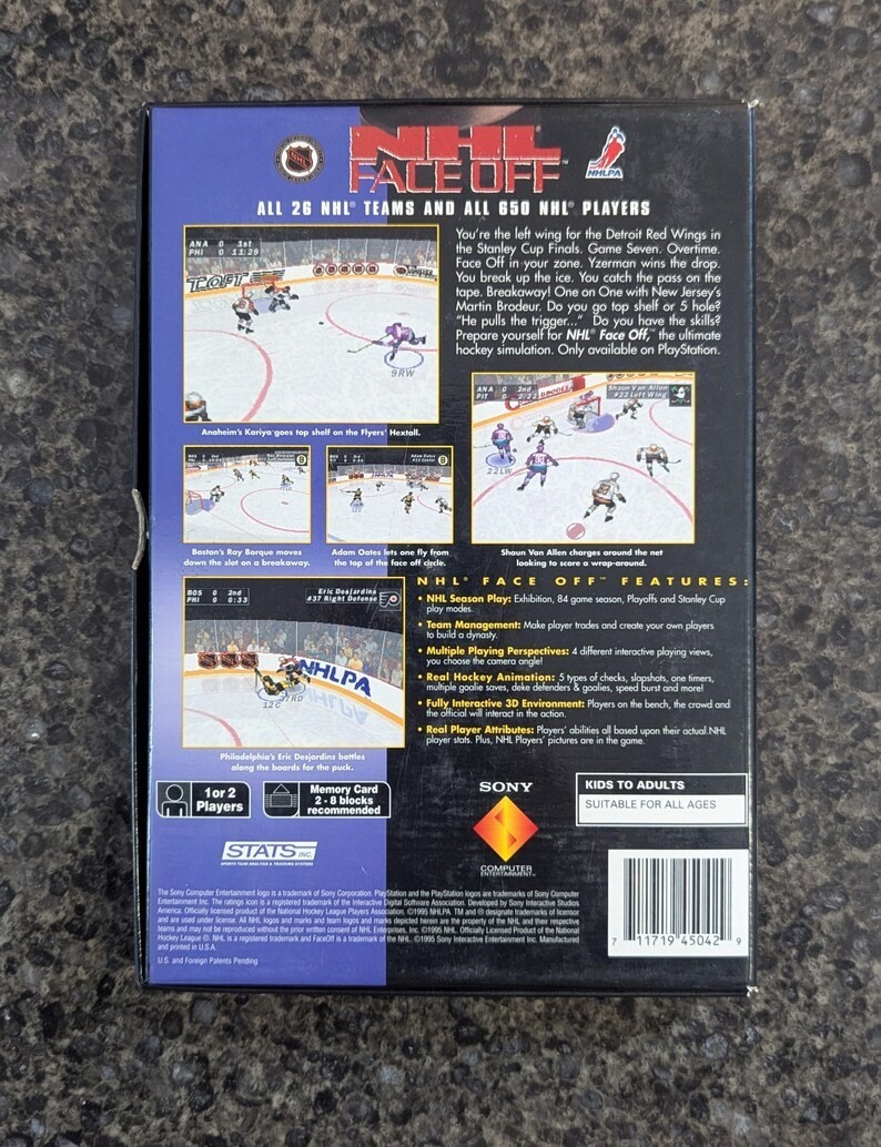 NHL FaceOff PS1 Sony PlayStation 1 Longbox Partial Manual - photo 4