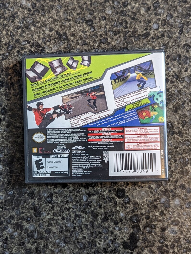 Tony Hawk's Motion (Nintendo DS, 2008) With Manual (Canadian) - - photo 4