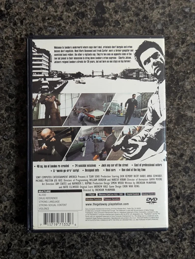 The Getaway Black Monday PS2 (2003) No Manual - photo 3