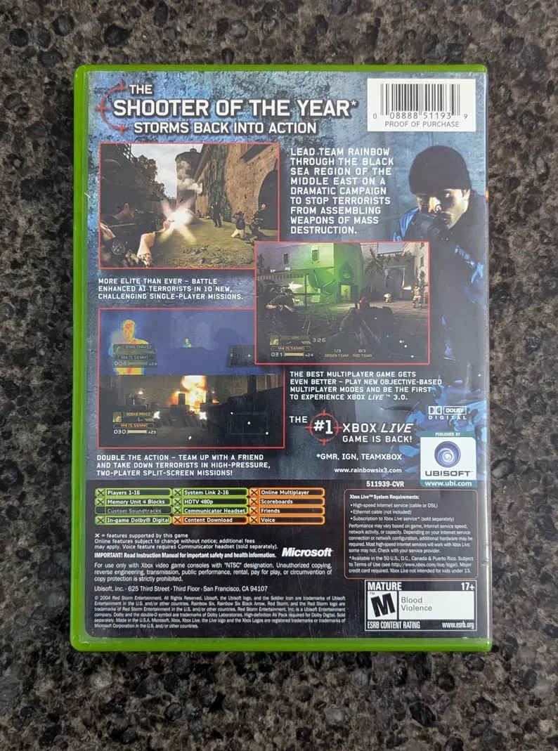 Tom Clancy's: Rainbow Six 3 Black Arrow - Xbox CIB - photo 4