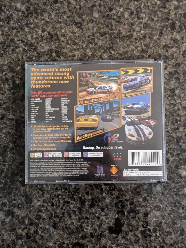 Gran Turismo 2 PS1 PlayStation 1 Greatest Hits CIB - photo 5