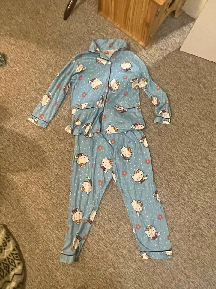 Vintage Blue Hello Kitty Kids Pajamas