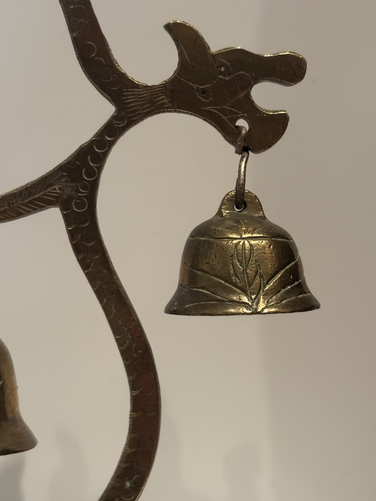 Vintage Brass Dragon Bell Wind Chime - photo 3
