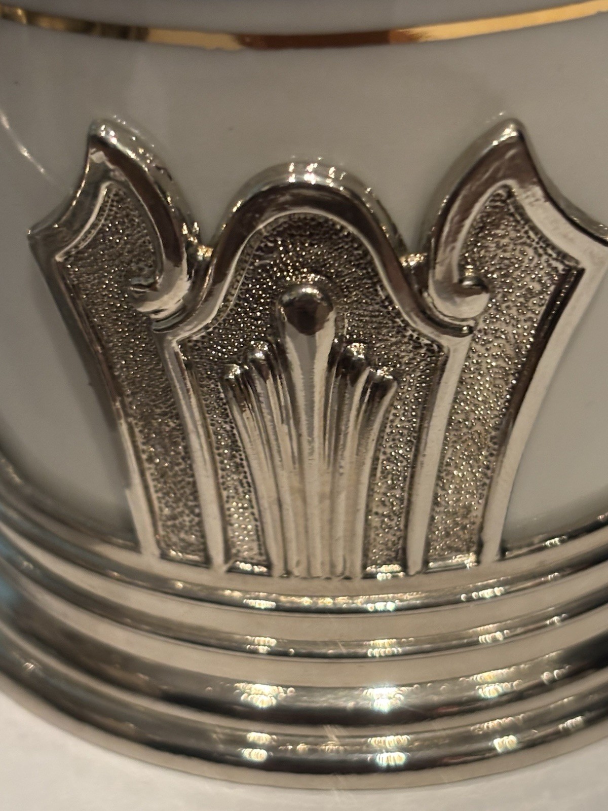 Vintage EP. Zinc Silver-plate and Porcelain Italian Sugar Bowl - photo 4
