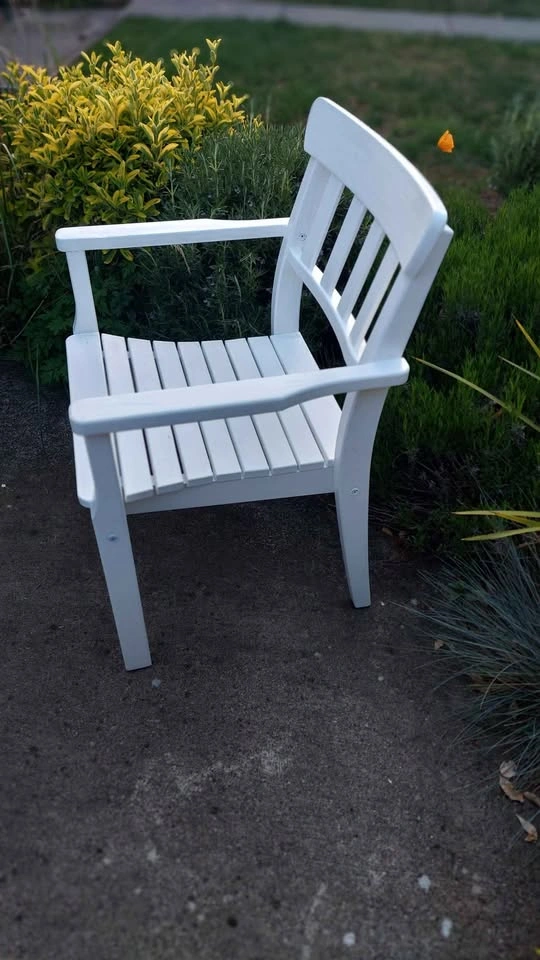 White Outdoor Patio Wood Chair - photo 3