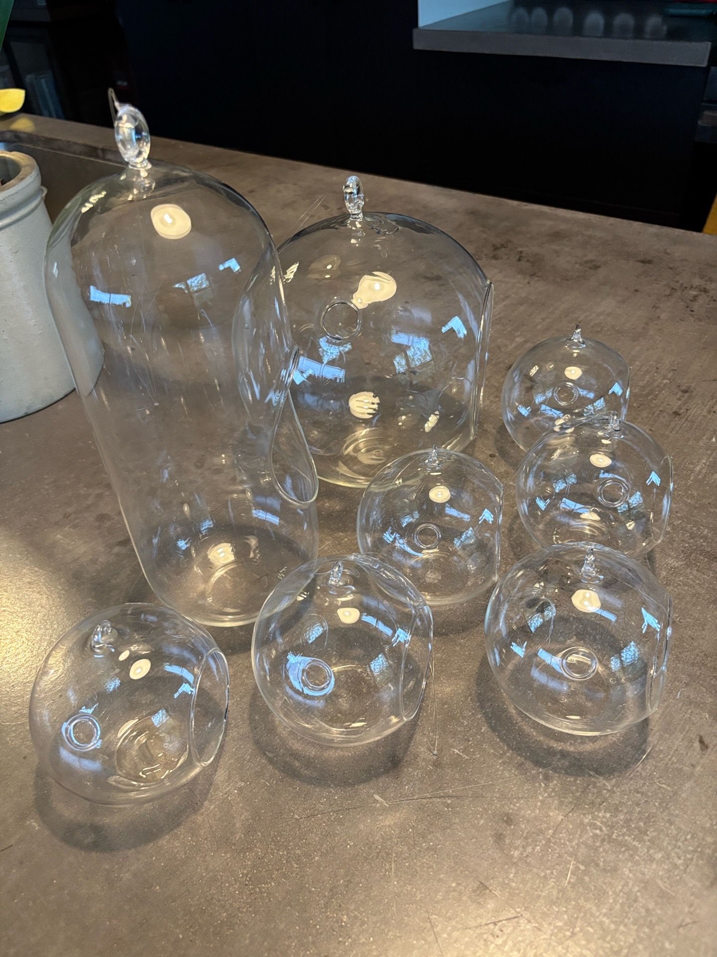 Hanging glass containers for air plants or terrariums - photo 4