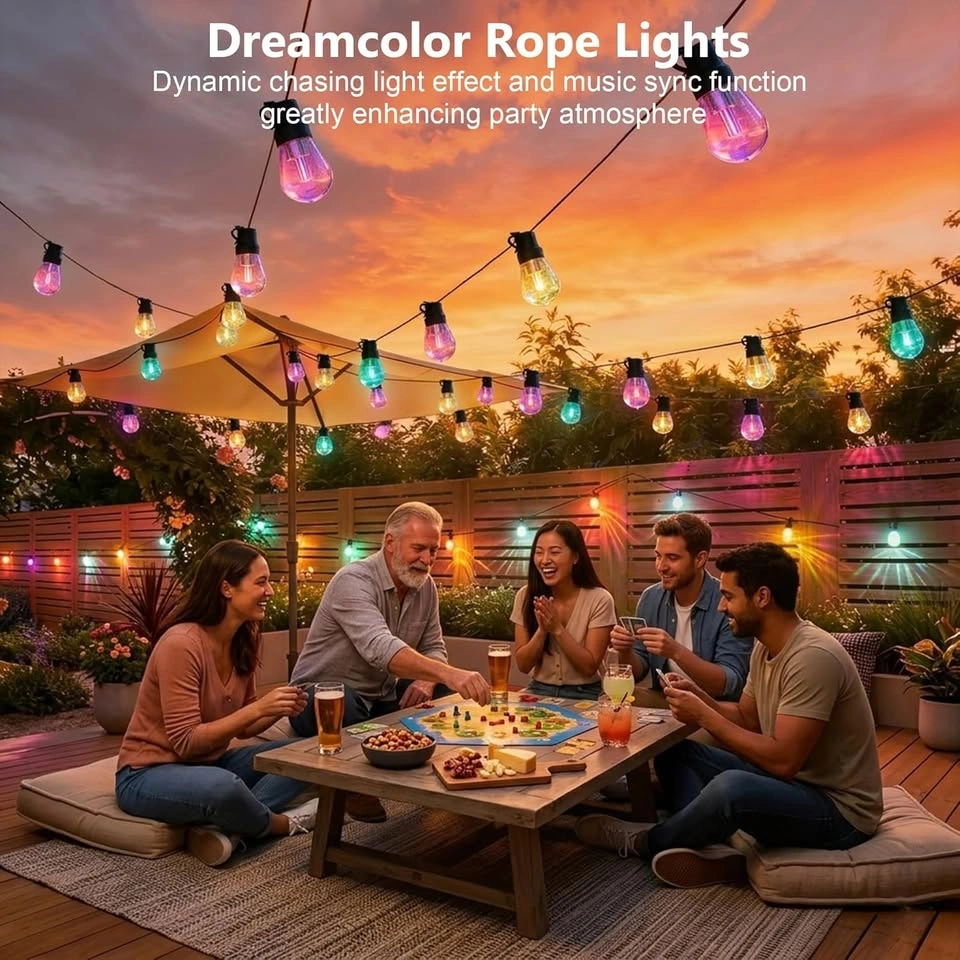 Outdoor String Lights, 150FT RGB+IC Outside Light - photo 3