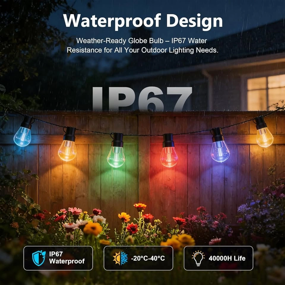 Outdoor String Lights, 150FT RGB+IC Outside Light - photo 5