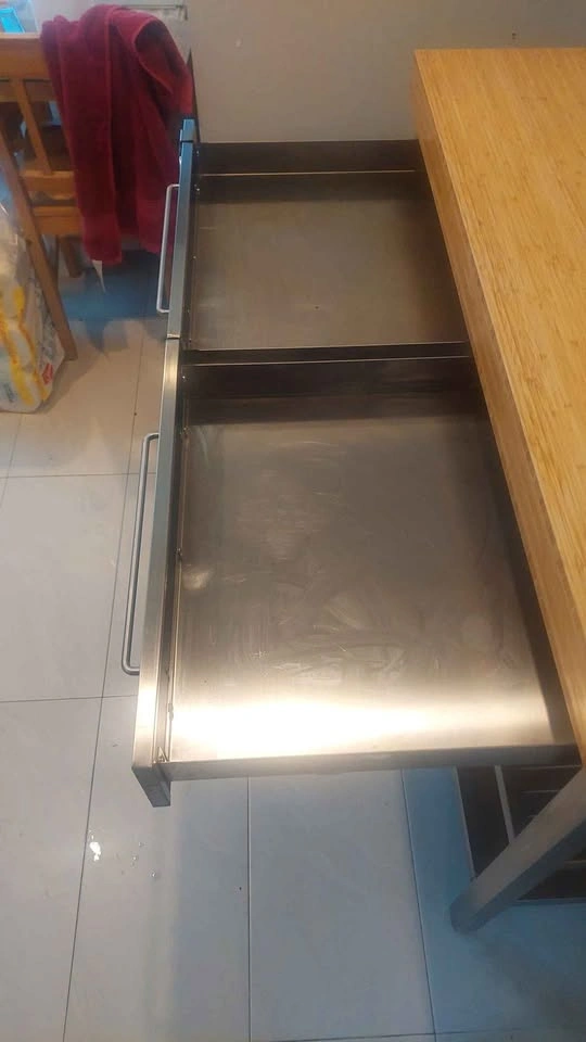 Kitchen Island/WorkBench Bamboo Top Stainless Steel Drawers - photo 2