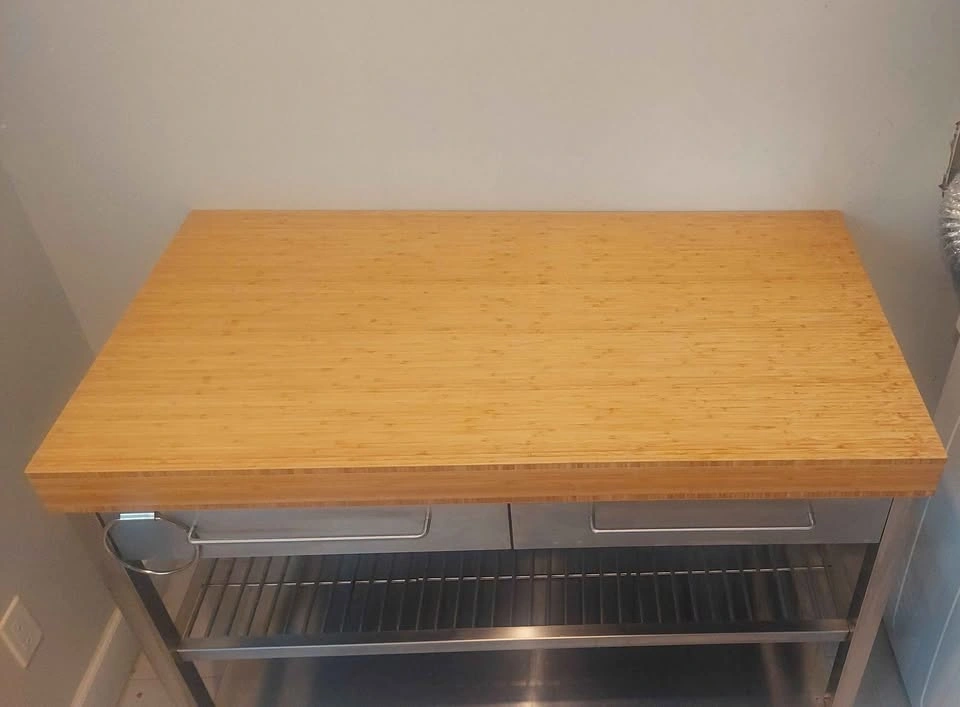 Kitchen Island/WorkBench Bamboo Top Stainless Steel Drawers - photo 4