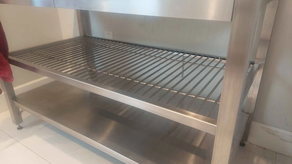 Kitchen Island/WorkBench Bamboo Top Stainless Steel Drawers - photo 5