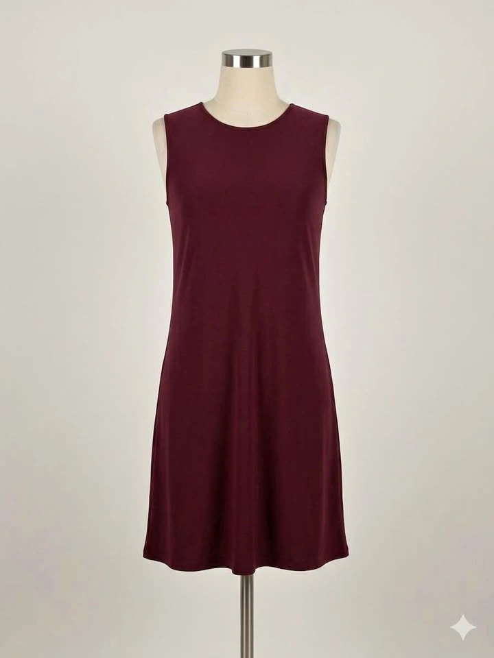 Burgundy Sleeveless Mini Dress XS