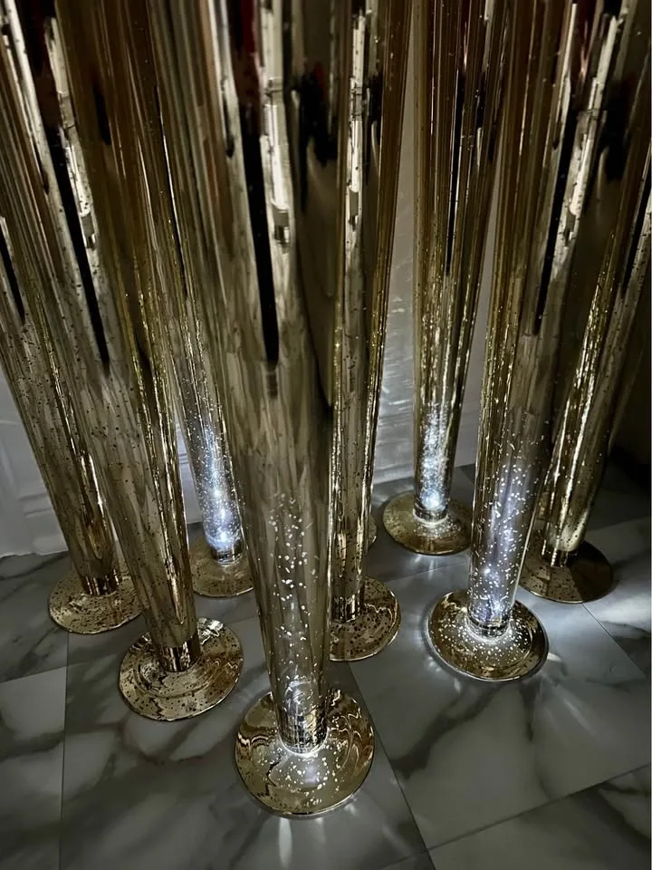 10 Tall 32” Gold Trumpet Vases - photo 3