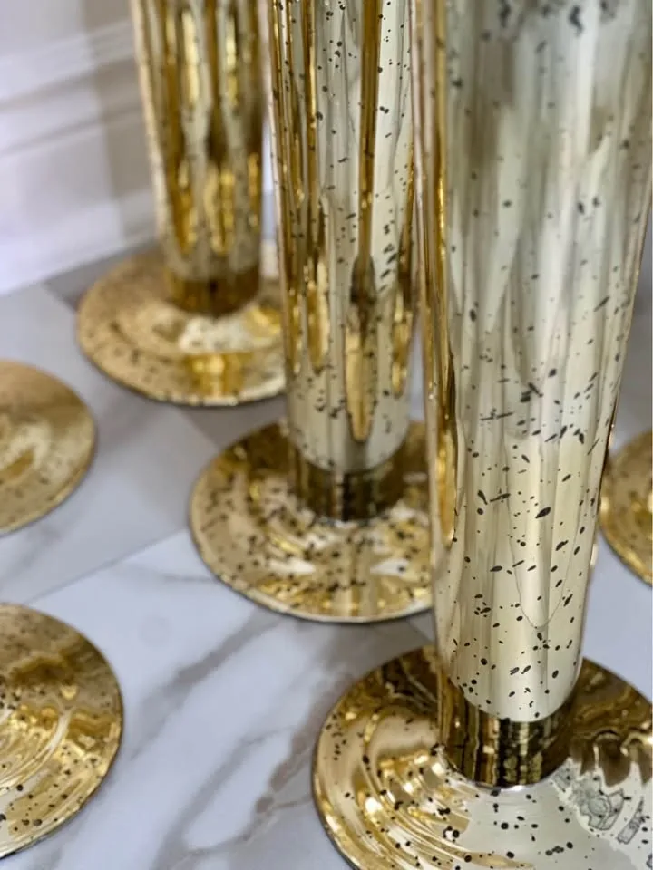10 Tall 32” Gold Trumpet Vases - photo 4