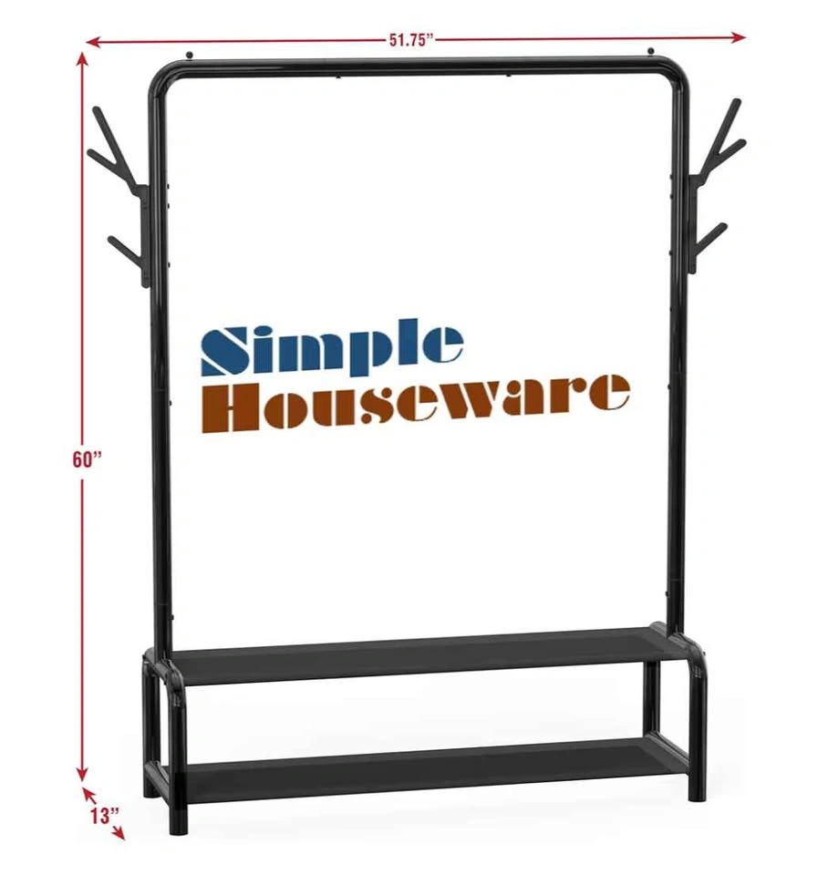 Simple Houseware Garment Rack with Shelves & Side Hooks - photo 2