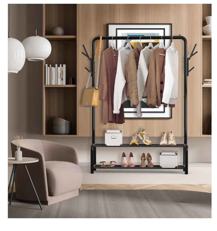 Simple Houseware Garment Rack with Shelves & Side Hooks - photo 3