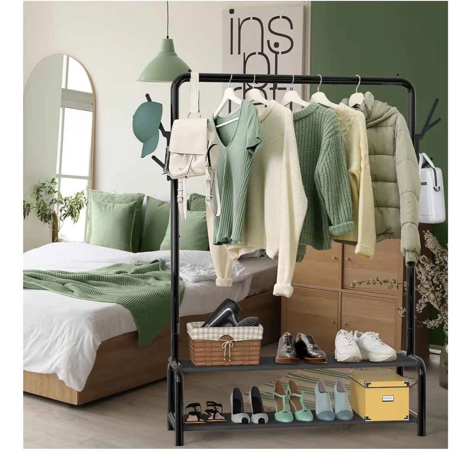Simple Houseware Garment Rack with Shelves & Side Hooks - photo 4