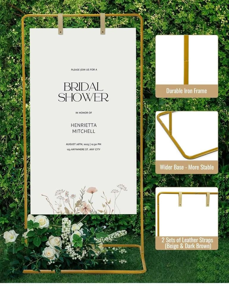 Gold Metal Welcome Sign Stand - photo 4