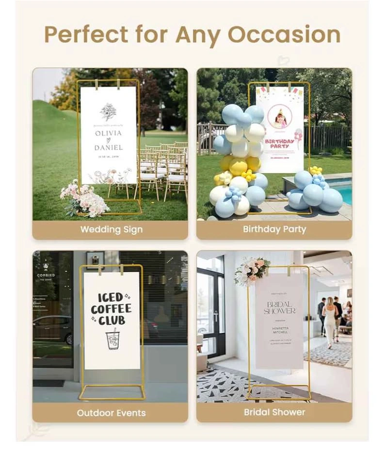 Gold Metal Welcome Sign Stand - photo 5