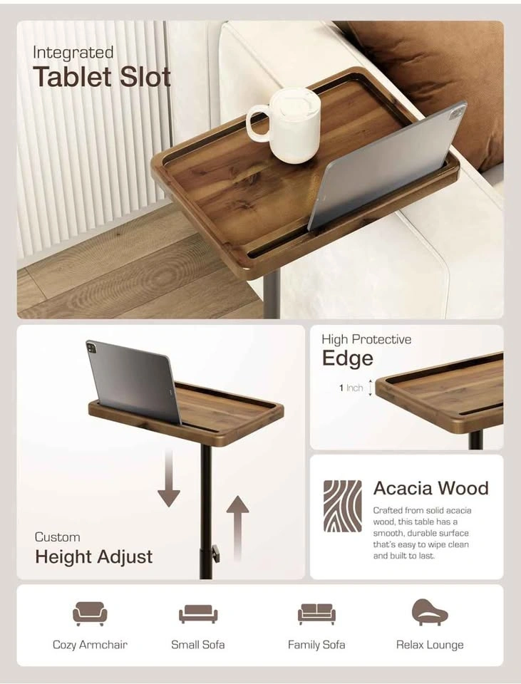 C-Shaped Sofa Table w/ Tablet Slot - photo 3