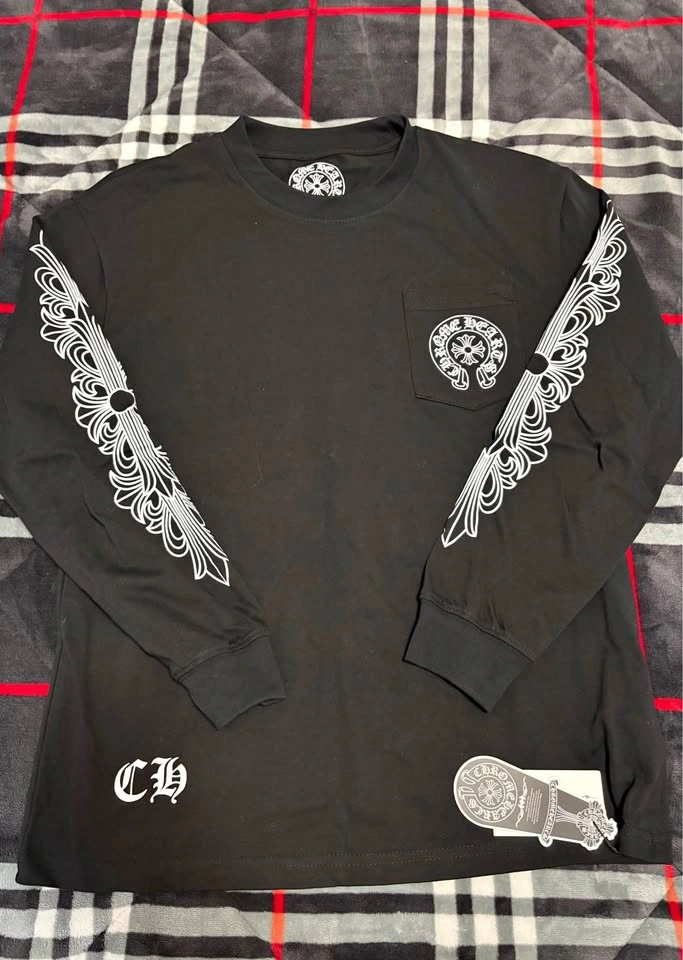 Black Chrome Heart Long Sleeve