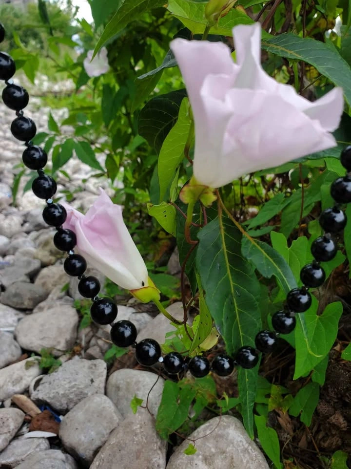 Handmade Black Tourmaline Obsidian Necklace Silver Clasp - photo 3