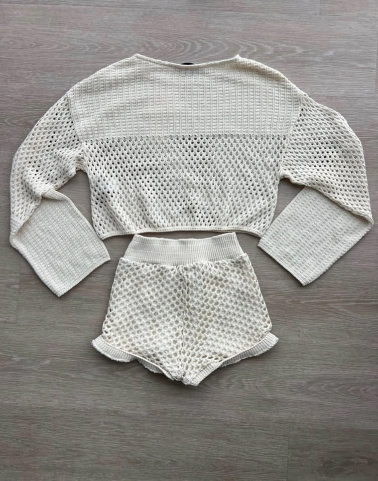 NWT Zara Crochet Knit Top and Shorts Set - photo 2