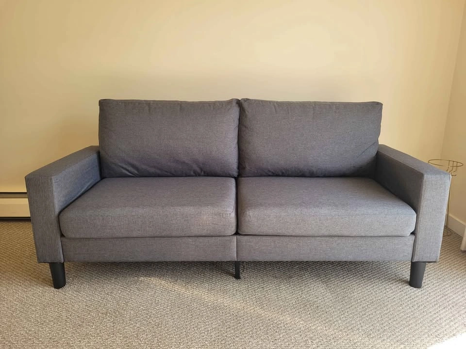 Grey Upholstered Fabric Sofa - photo 4