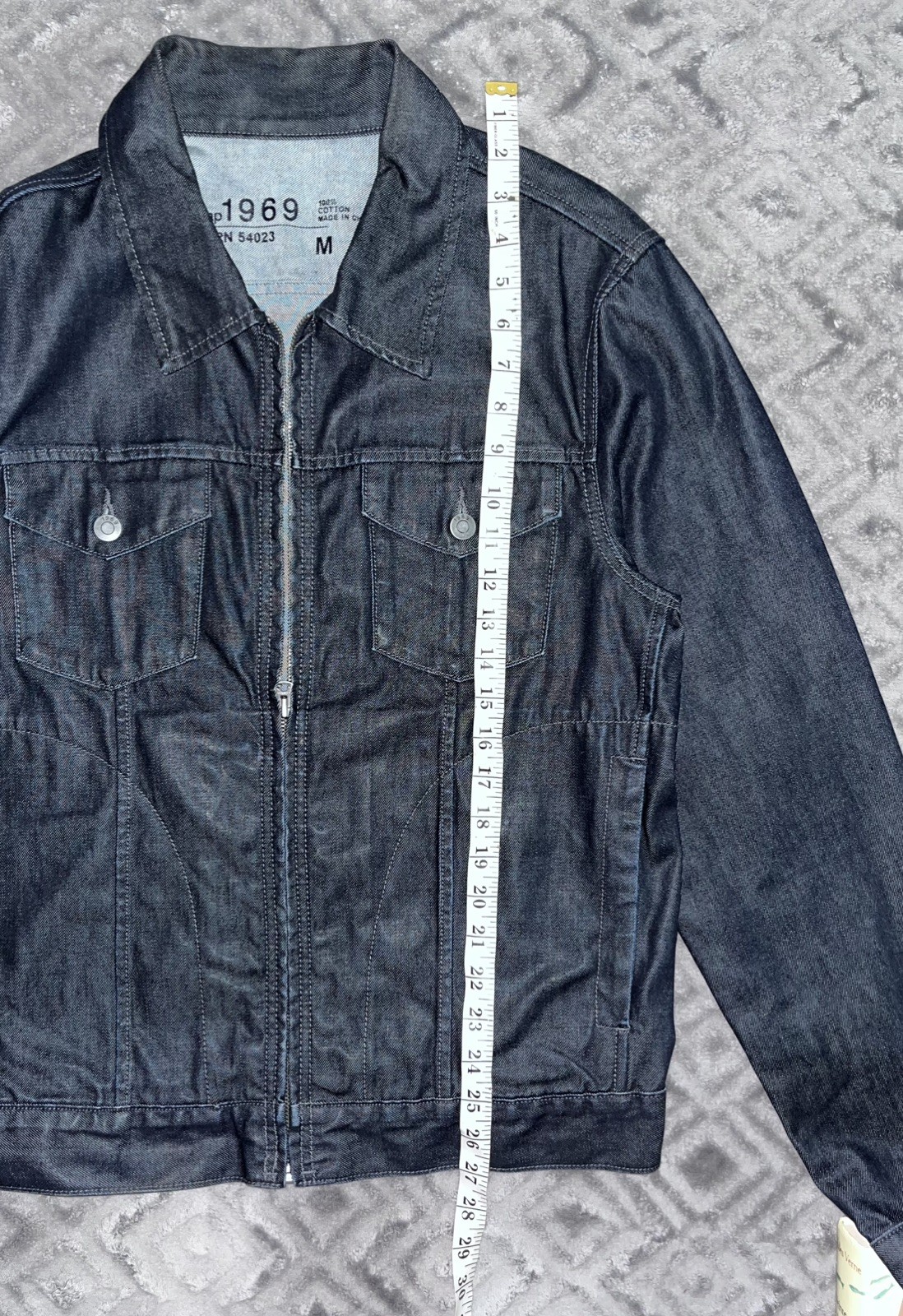 Gap 1969 Men’s Medium Denim Jacket Vintage Zipper Classic - photo 3