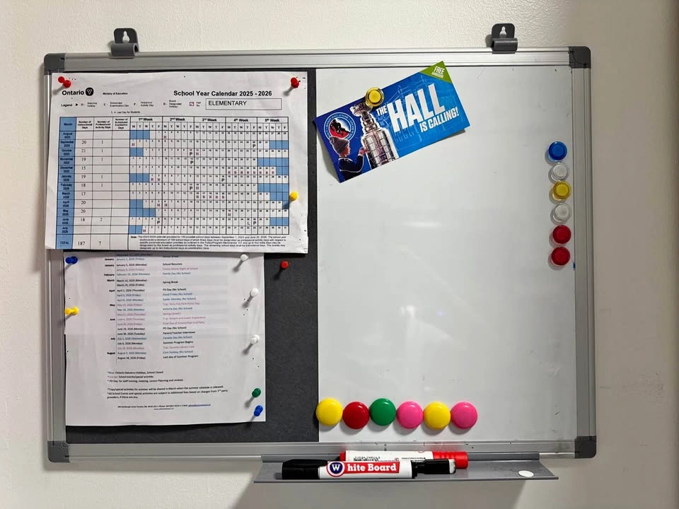 Magnetic Whiteboard and Corkboard Combo