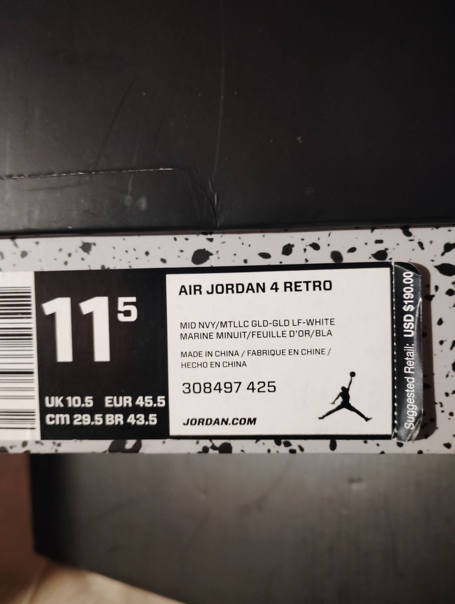 Jordan Retro 4 Mid Navy & Metallic Gold