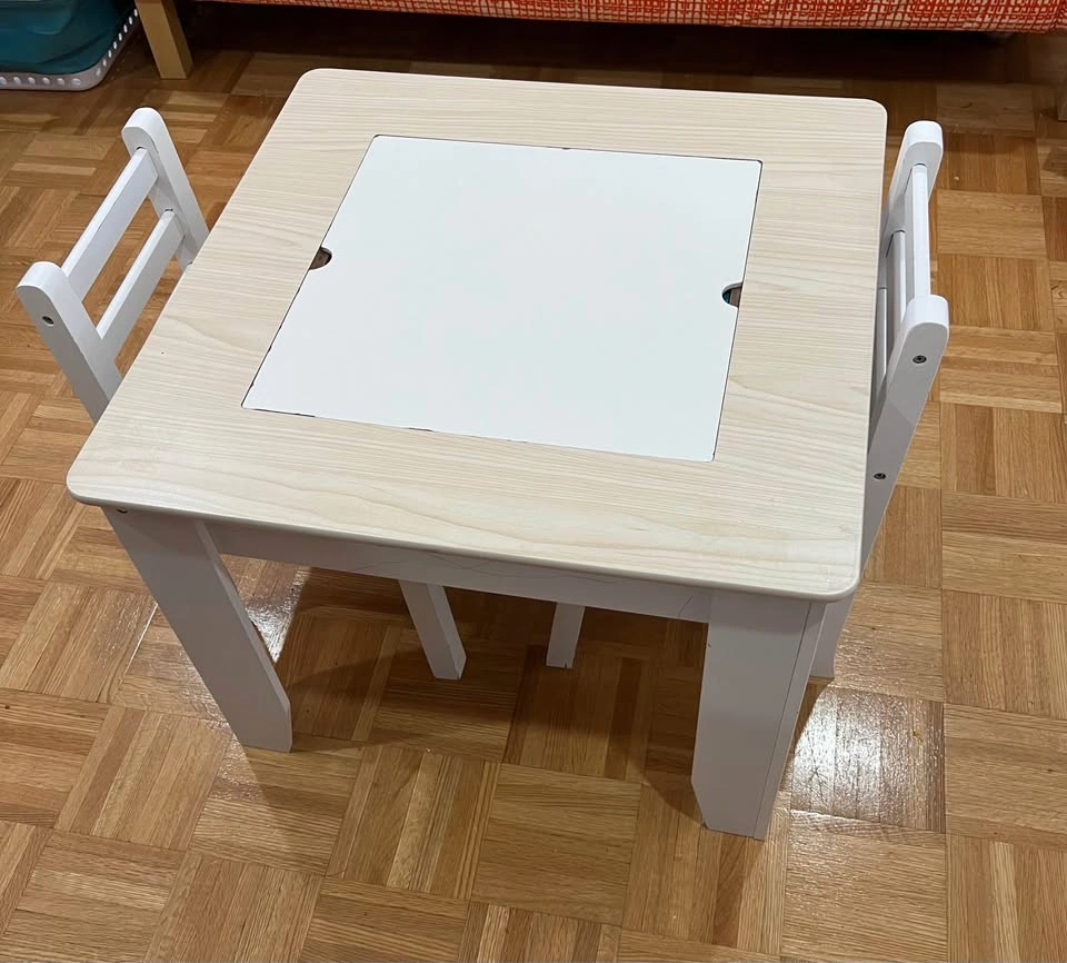 Kids Wooden Table and Chairs with Storage - photo 2