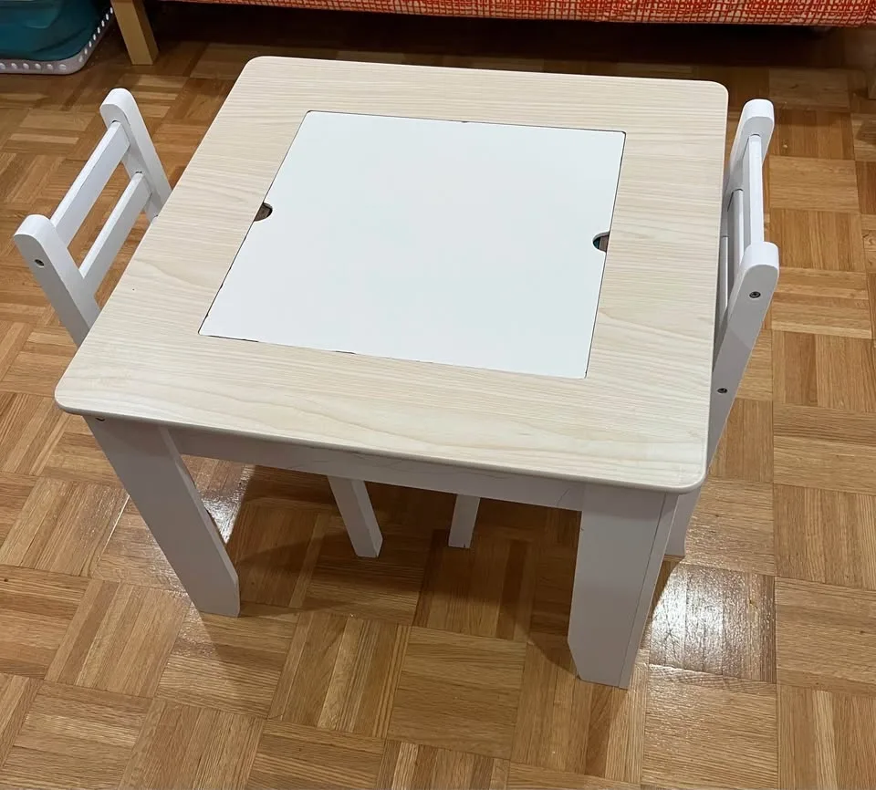 Kids Wooden Table and Chairs with Storage - photo 2