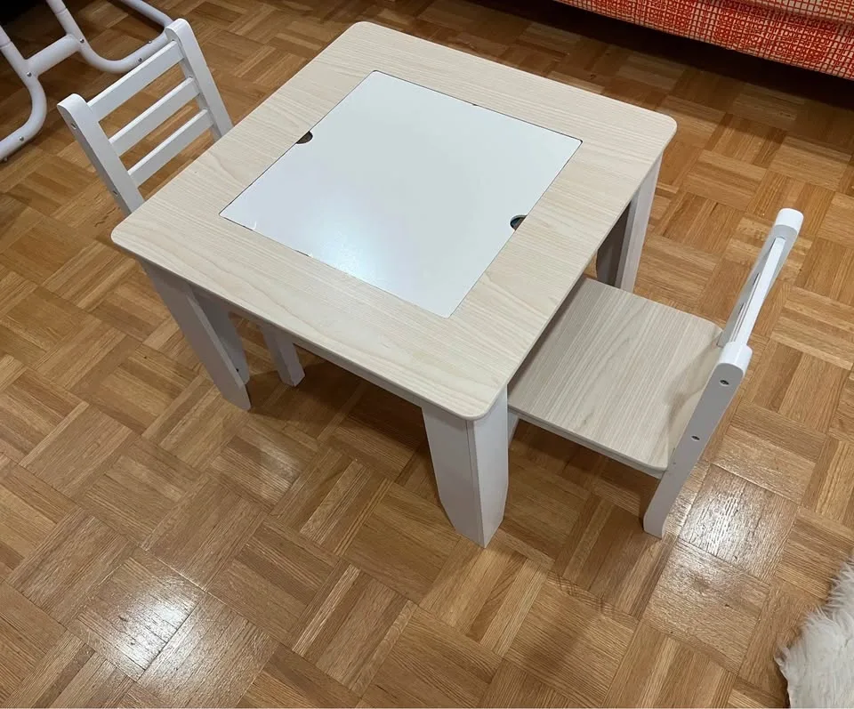 Kids Wooden Table and Chairs with Storage - photo 3