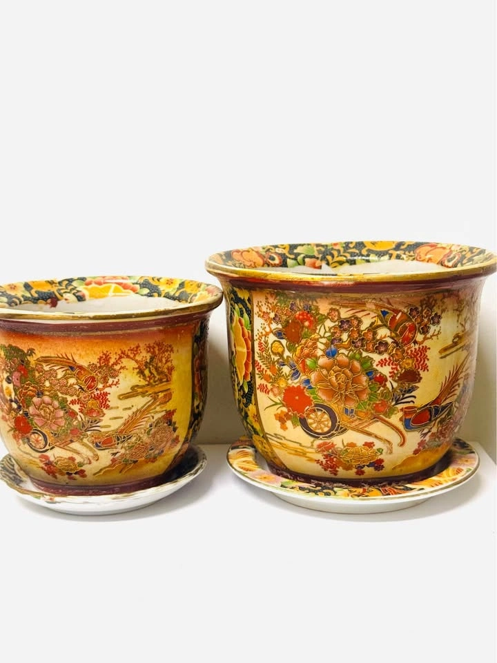 Two Small Oriental Planters Set - photo 4
