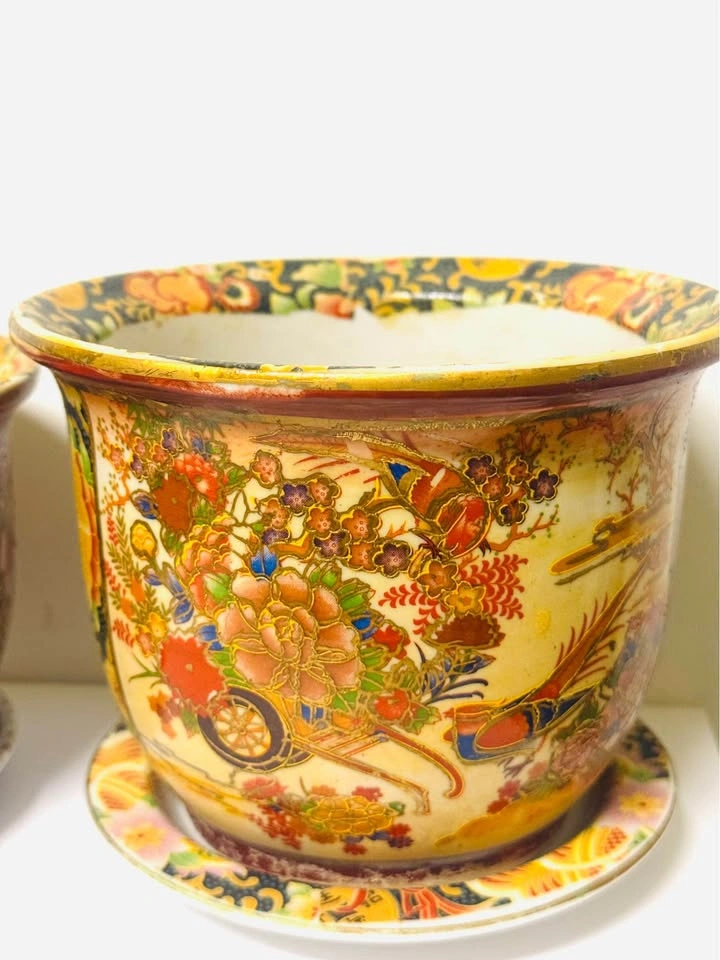 Two Small Oriental Planters Set - photo 5