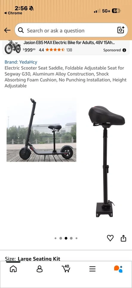 YedaHcy Electric Scooter Seat Saddle Kit for Segway G30 - photo 3