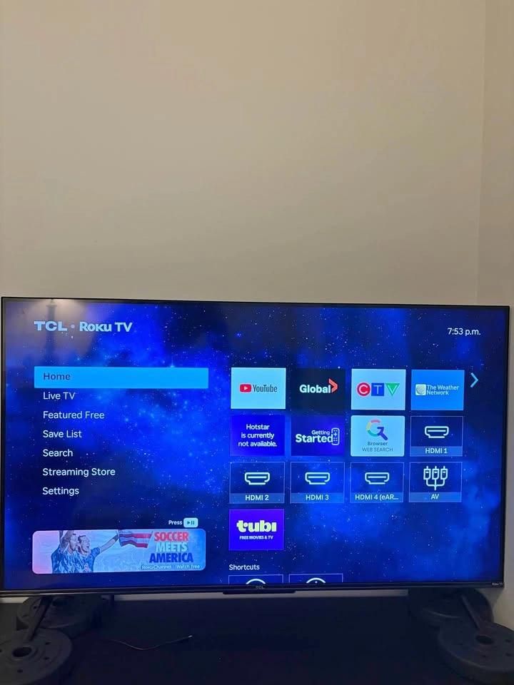 43” Roku Smart TV – Like New – $200 (Negotiable) + TV Stand $20