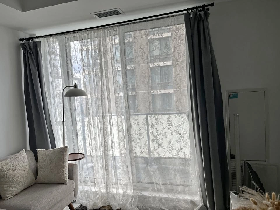 3 Pairs IKEA White Floral Sheer Lace Curtains (6 Panels)