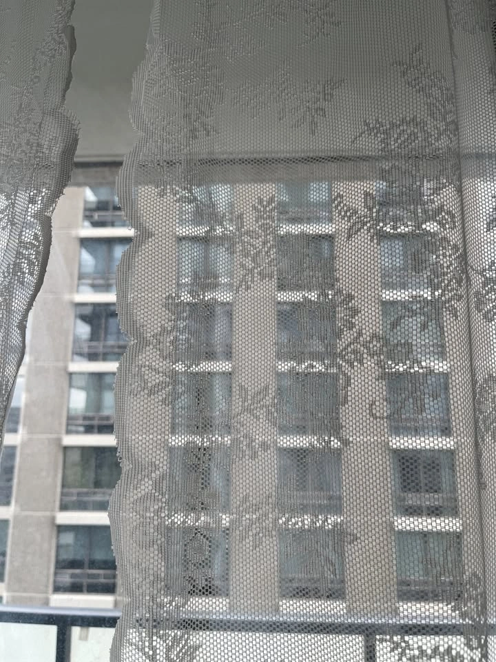 3 Pairs IKEA White Floral Sheer Lace Curtains (6 Panels) - photo 2
