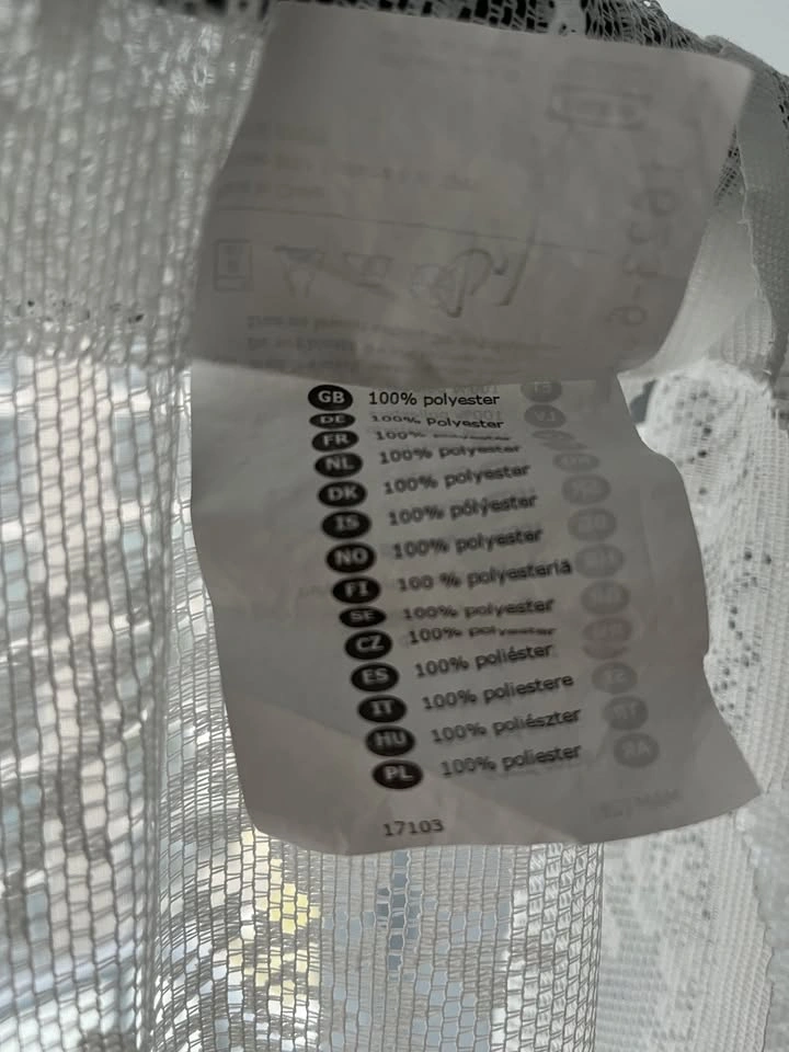 3 Pairs IKEA White Floral Sheer Lace Curtains (6 Panels) - photo 3