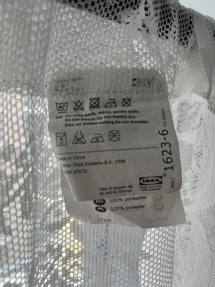 3 Pairs IKEA White Floral Sheer Lace Curtains (6 Panels) - photo 4