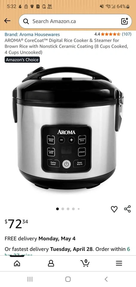 Aroma 8-Cup Digital Rice Cooker & Steamer - photo 2